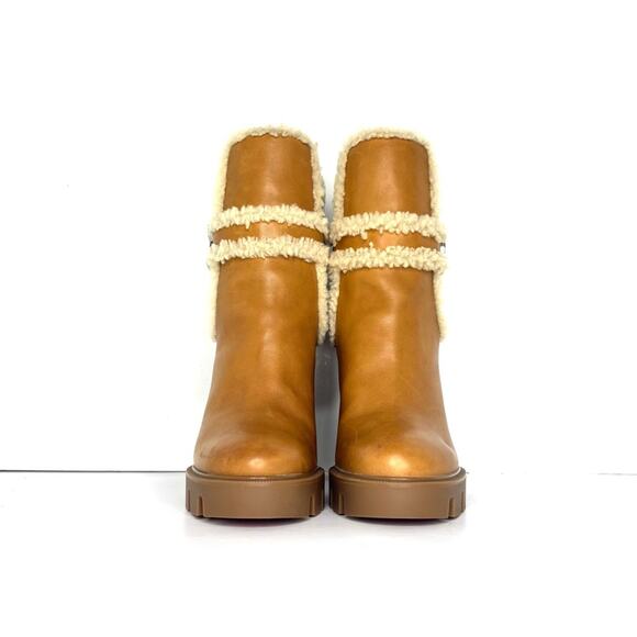 Christian Louboutin Chelsea Lug 100 Shearling High Heel Pull On Boots 36 - Picture 5 of 10